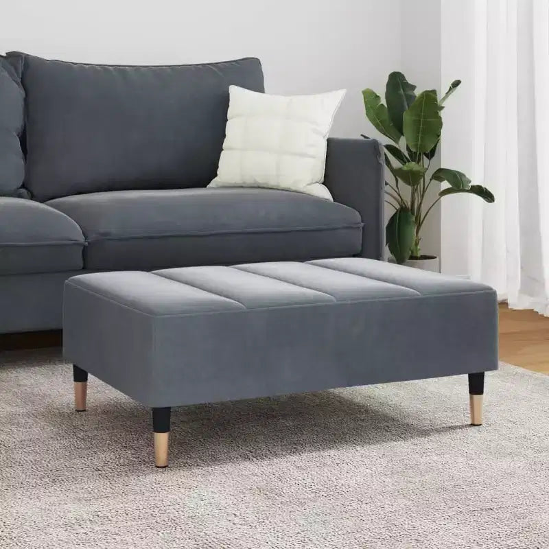CLIHOME Modern Velvet Footstool Ottoman,Accent Stool with Plywood Frame,Small Foot Rest for Bedroom and iving Room