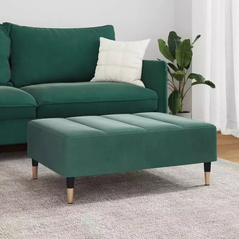 CLIHOME Modern Velvet Footstool Ottoman,Accent Stool with Plywood Frame,Small Foot Rest for Bedroom and iving Room