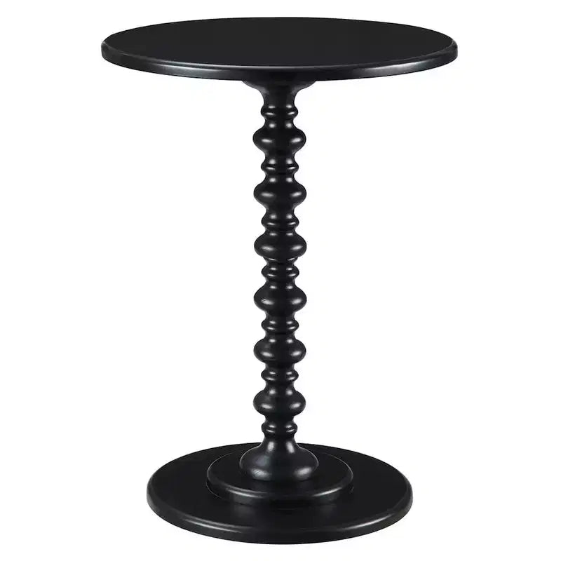HomeStock Belmont Round Accent End Table with Open Bottom Shelf, Curved Legs and Smooth Finish Perfect for Display and Storage
