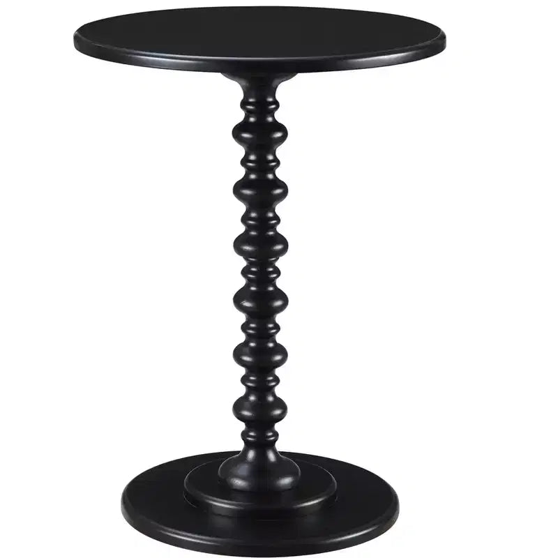 HomeStock Belmont Round Accent End Table with Open Bottom Shelf, Curved Legs and Smooth Finish Perfect for Display and Storage