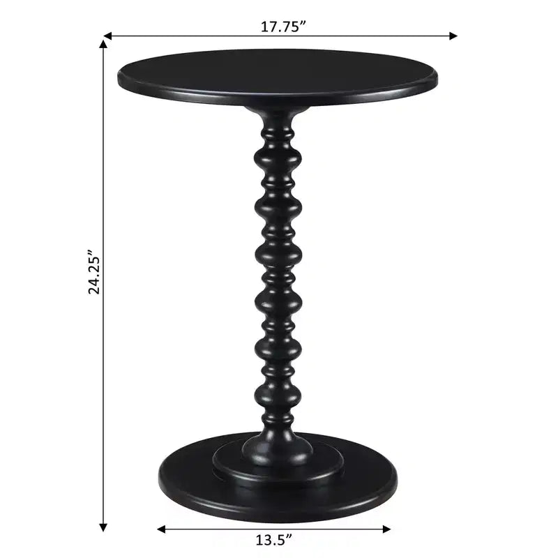 HomeStock Belmont Round Accent End Table with Open Bottom Shelf, Curved Legs and Smooth Finish Perfect for Display and Storage