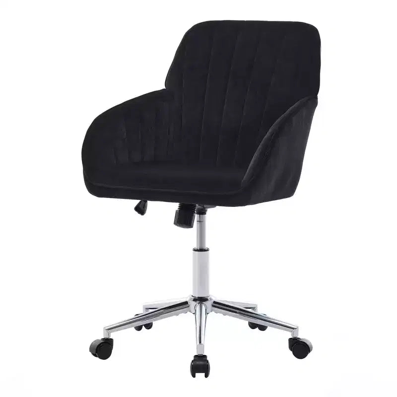 Okak Ergonomic Office Chair with Adjustable Height, Mid Back Desk Chair, Upholstered Swivel Chair for Office, Study