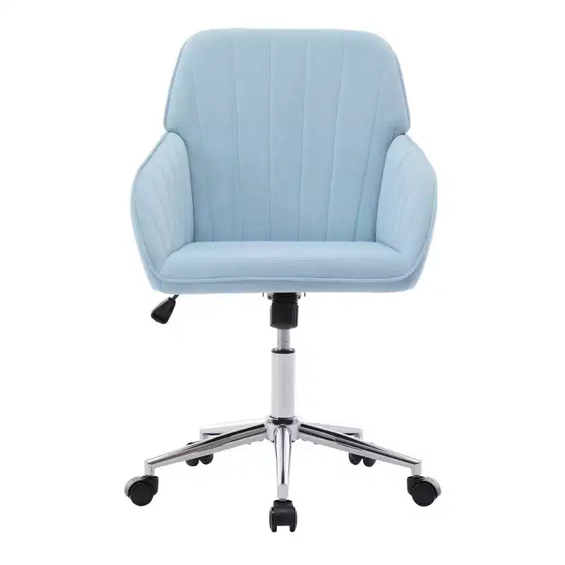 Okak Ergonomic Office Chair with Adjustable Height, Mid Back Desk Chair, Upholstered Swivel Chair for Office, Study