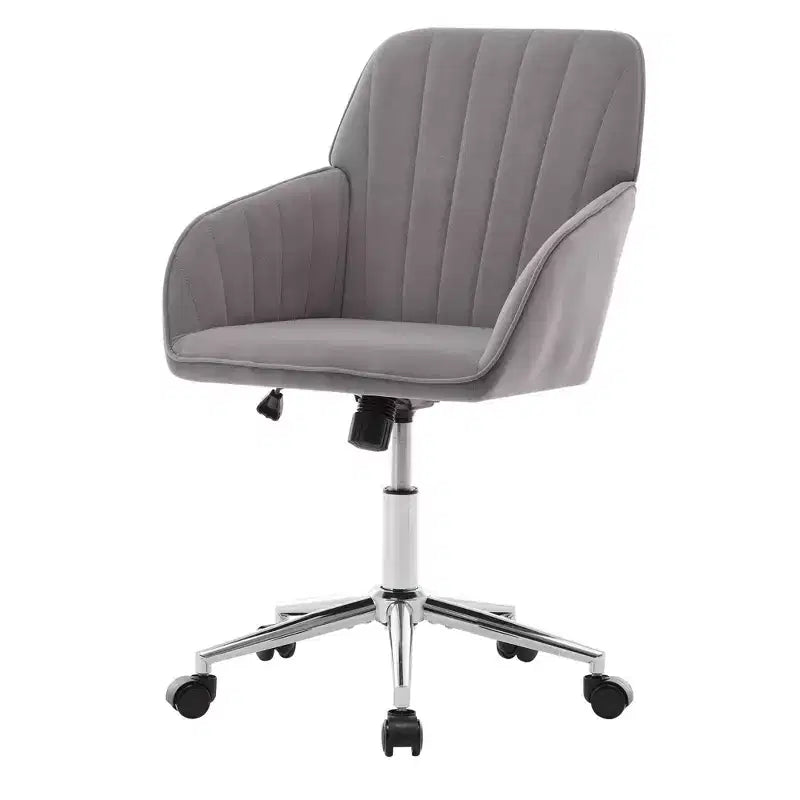 Okak Ergonomic Office Chair with Adjustable Height, Mid Back Desk Chair, Upholstered Swivel Chair for Office, Study