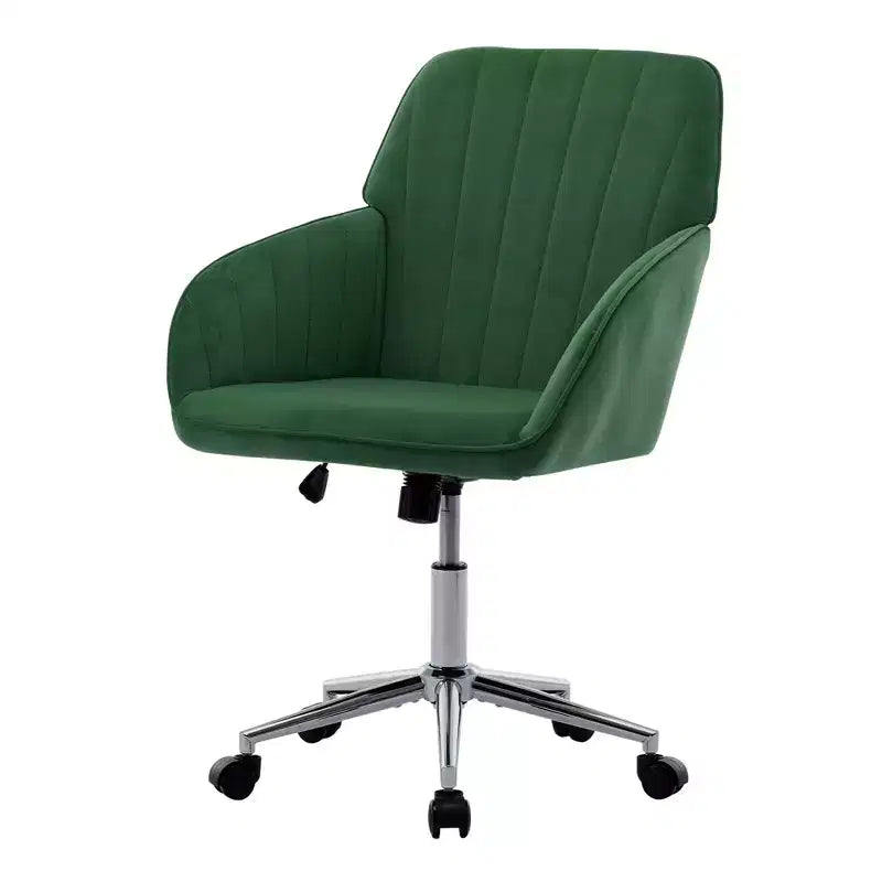Okak Ergonomic Office Chair with Adjustable Height, Mid Back Desk Chair, Upholstered Swivel Chair for Office, Study