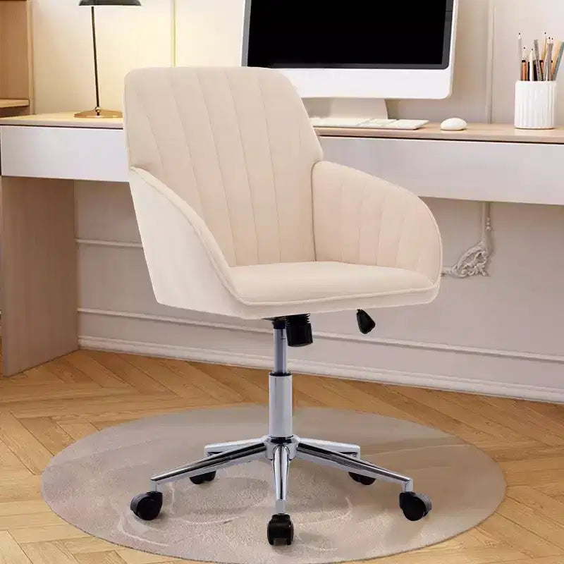 Okak Ergonomic Office Chair with Adjustable Height, Mid Back Desk Chair, Upholstered Swivel Chair for Office, Study