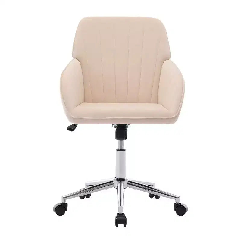 Okak Ergonomic Office Chair with Adjustable Height, Mid Back Desk Chair, Upholstered Swivel Chair for Office, Study
