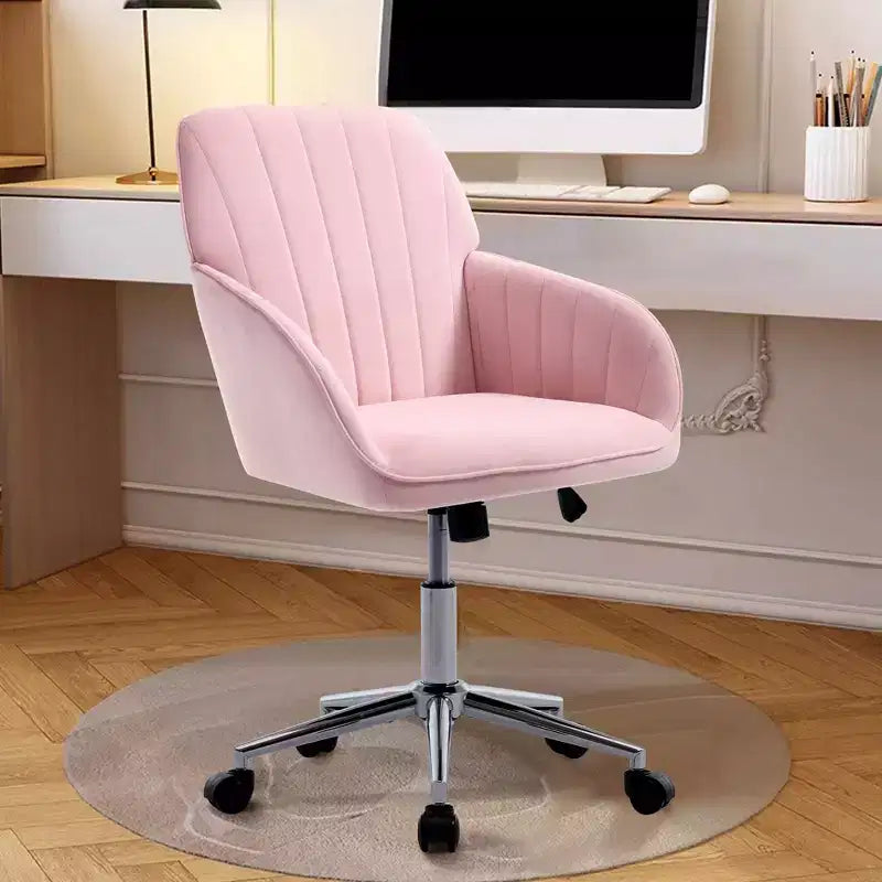 Okak Ergonomic Office Chair with Adjustable Height, Mid Back Desk Chair, Upholstered Swivel Chair for Office, Study