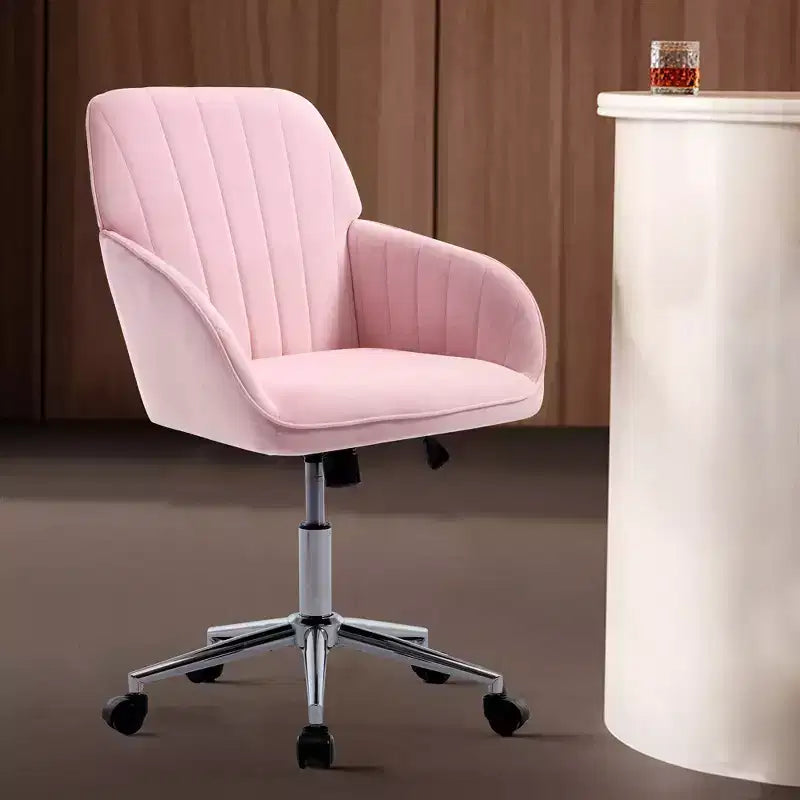 Okak Ergonomic Office Chair with Adjustable Height, Mid Back Desk Chair, Upholstered Swivel Chair for Office, Study
