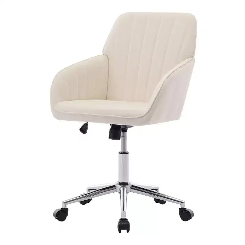 Okak Ergonomic Office Chair with Adjustable Height, Mid Back Desk Chair, Upholstered Swivel Chair for Office, Study