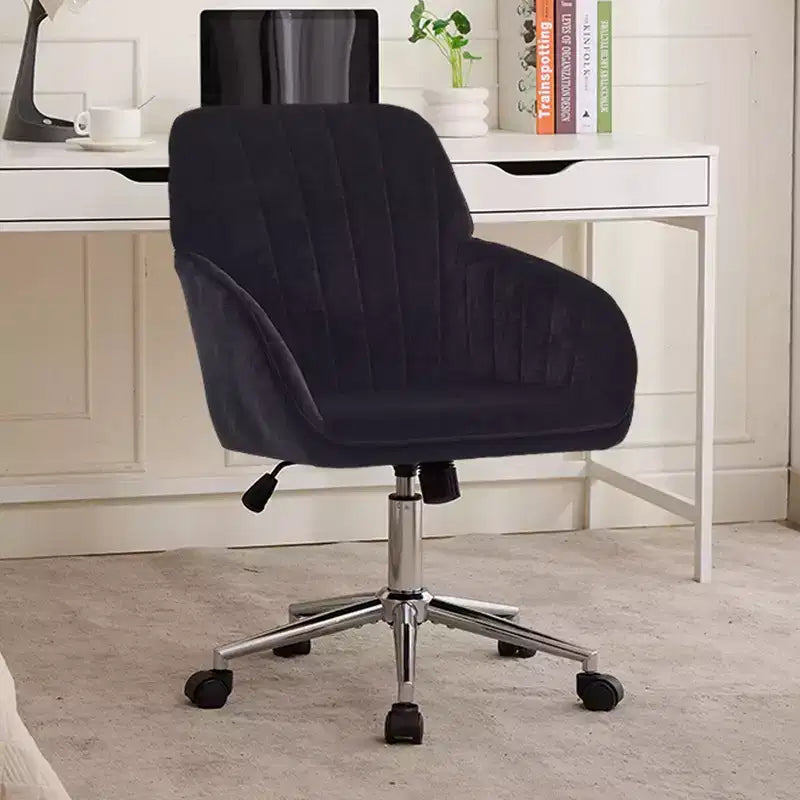 Okak Ergonomic Office Chair with Adjustable Height, Mid Back Desk Chair, Upholstered Swivel Chair for Office, Study