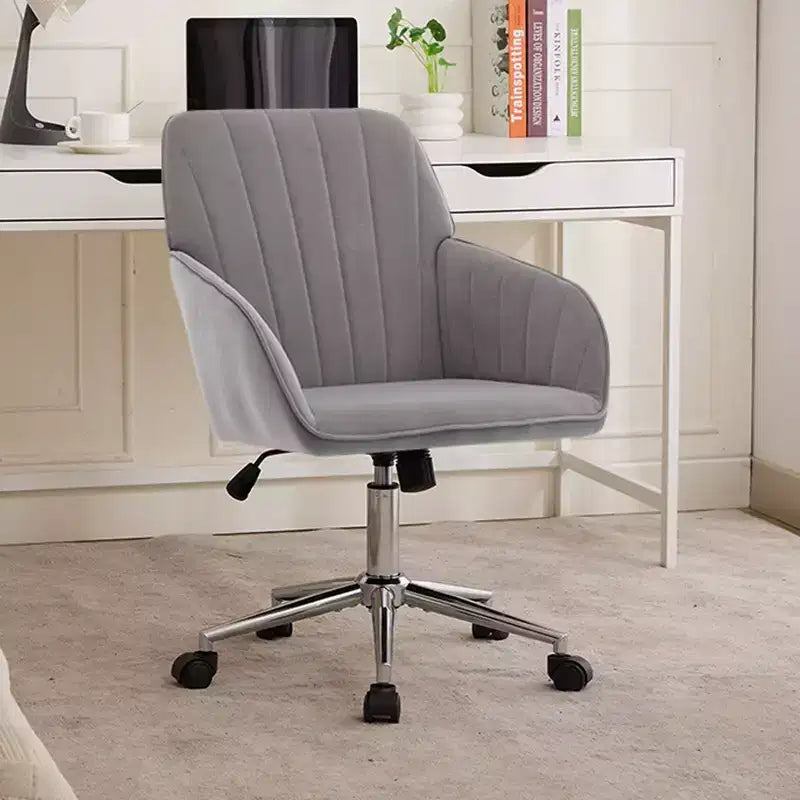 Okak Ergonomic Office Chair with Adjustable Height, Mid Back Desk Chair, Upholstered Swivel Chair for Office, Study