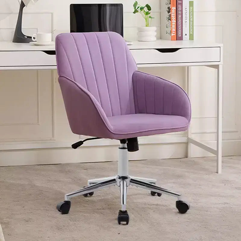 Okak Ergonomic Office Chair with Adjustable Height, Mid Back Desk Chair, Upholstered Swivel Chair for Office, Study