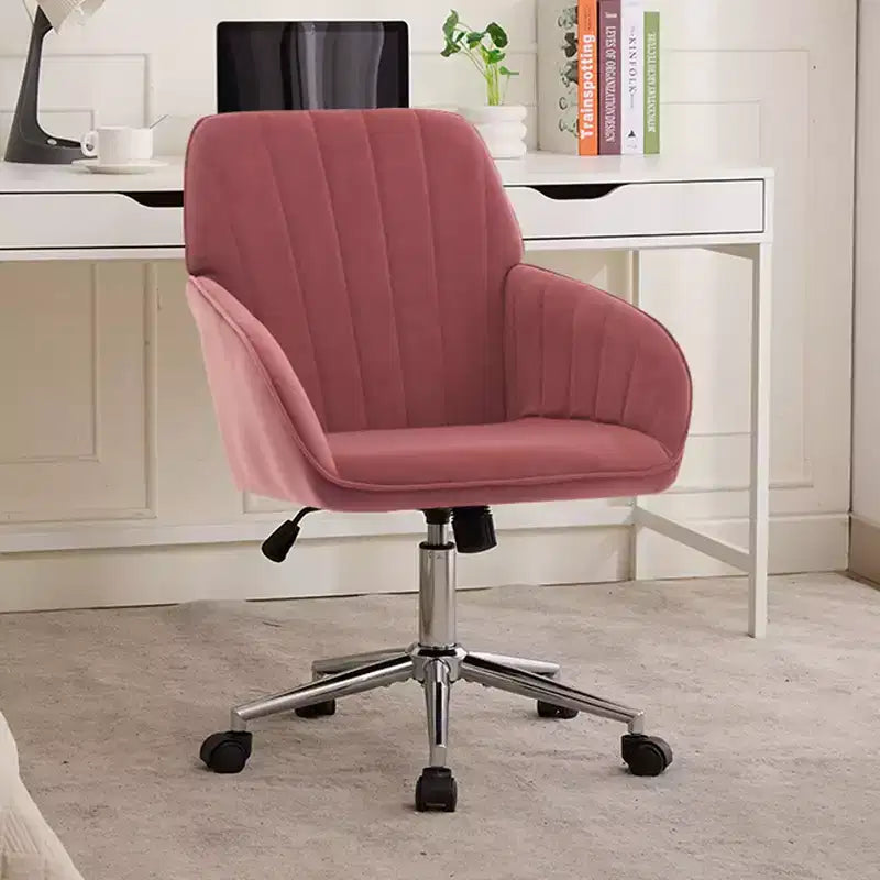 Okak Ergonomic Office Chair with Adjustable Height, Mid Back Desk Chair, Upholstered Swivel Chair for Office, Study