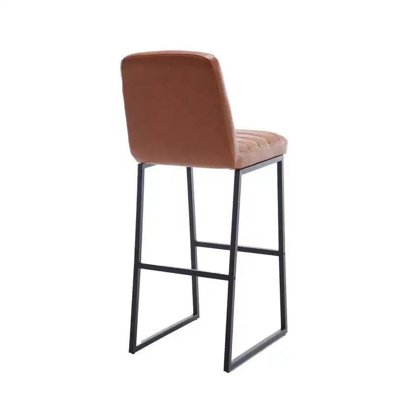 CuisinSmart 2pcs High Bar Stool Chairs with Metal Legs & Back PU Leather Upholstered, 265lbs Max Weight Capacity for Kitchen Island Bar
