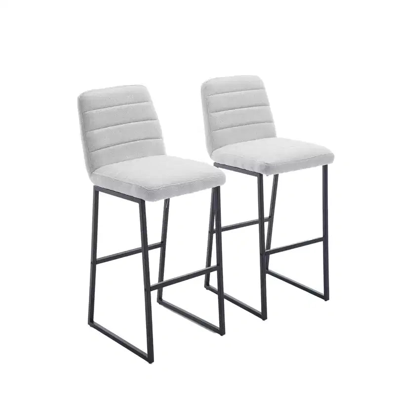 CuisinSmart 2pcs High Bar Stool Chairs with Metal Legs & Back PU Leather Upholstered, 265lbs Max Weight Capacity for Kitchen Island Bar