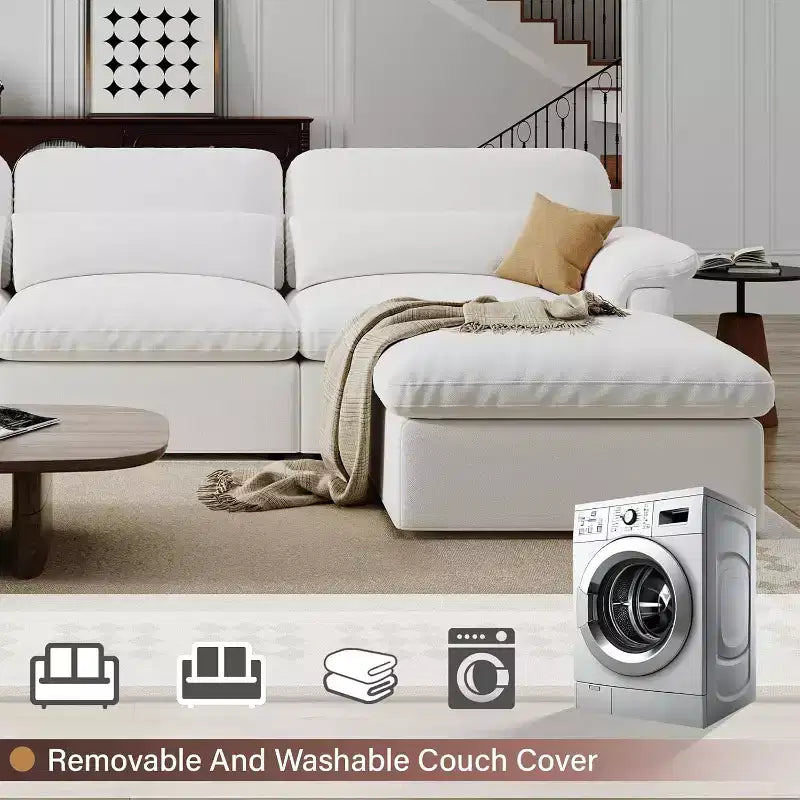 GDFStudio Keene Modular Cloud-Style Sectional Sofa with Storage