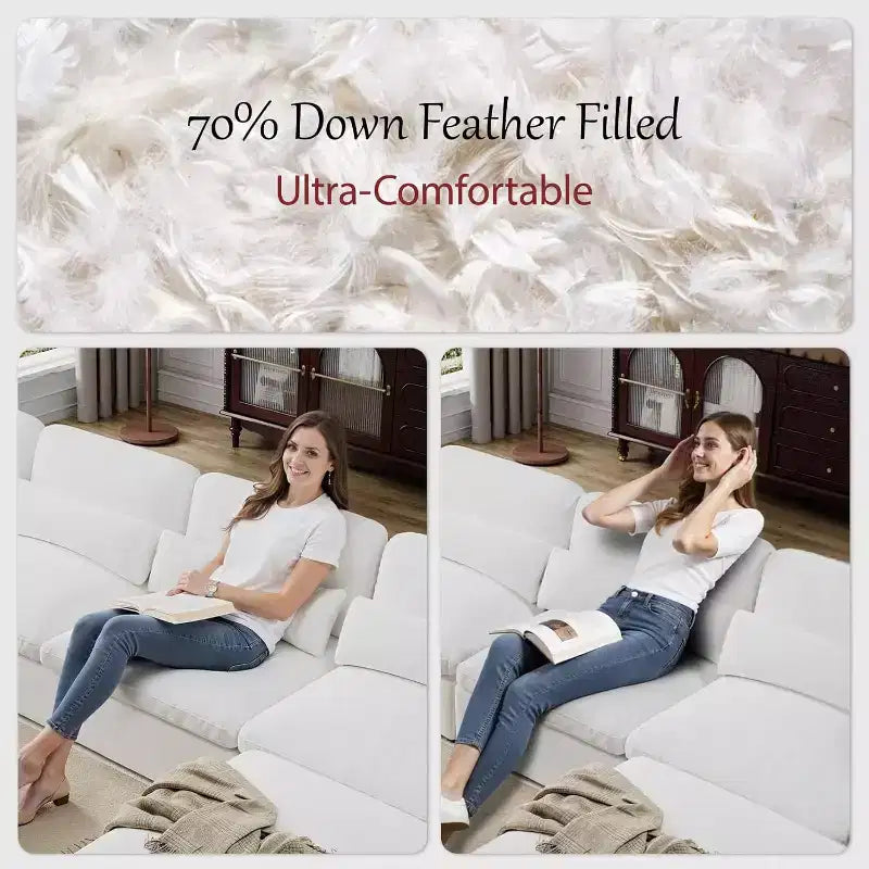 GDFStudio Keene Modular Cloud-Style Sectional Sofa with Storage