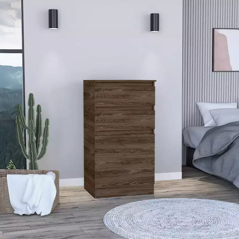 Commode 2 tiroirs Cassel Noyer foncé