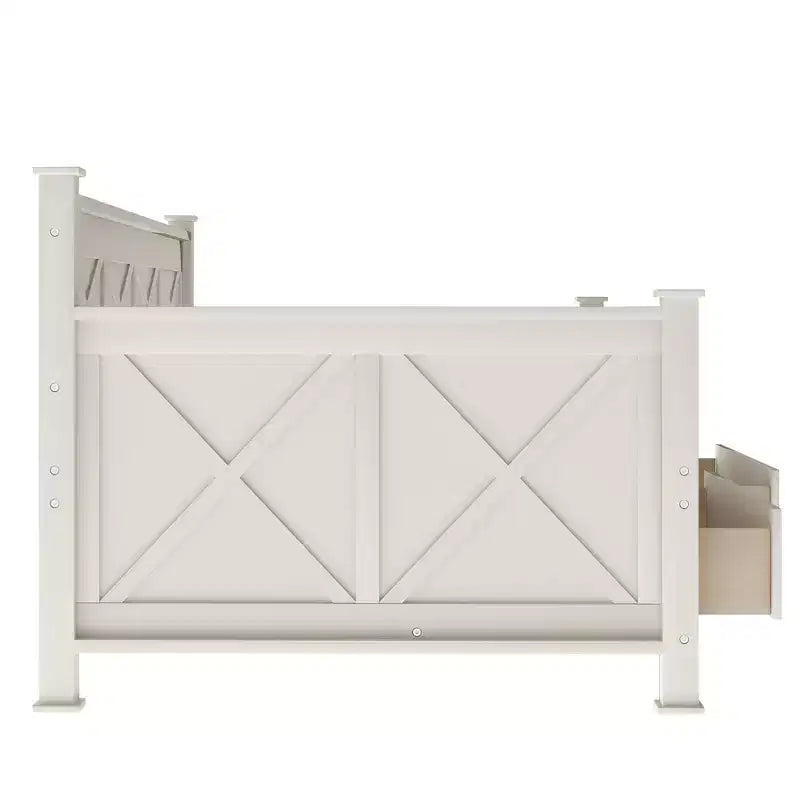 Wooden Twin Daybed with 2 Storage Drawers, Modern and Rustic Casual Style Daybed Frame for Bedroom Living Room Guest Room