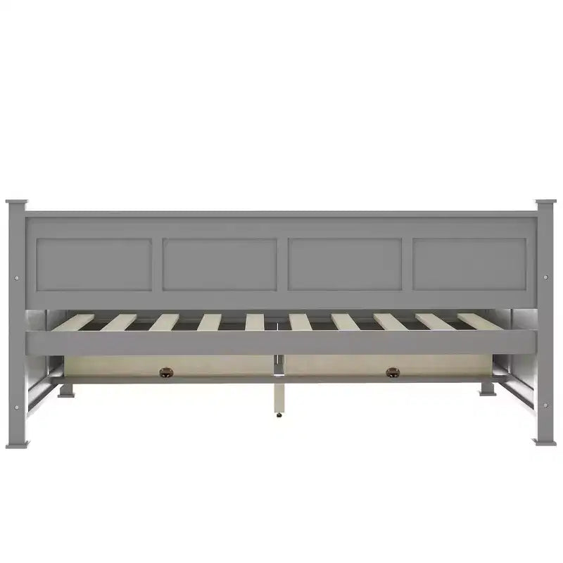 Wooden Twin Daybed with 2 Storage Drawers, Modern and Rustic Casual Style Daybed Frame for Bedroom Living Room Guest Room