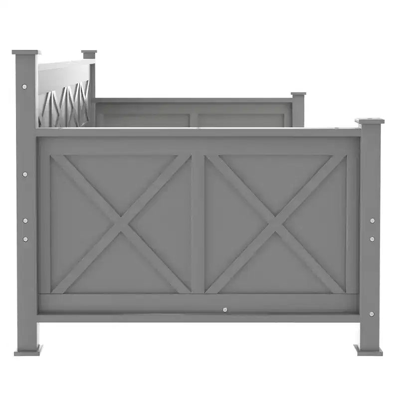 Wooden Twin Daybed with 2 Storage Drawers, Modern and Rustic Casual Style Daybed Frame for Bedroom Living Room Guest Room