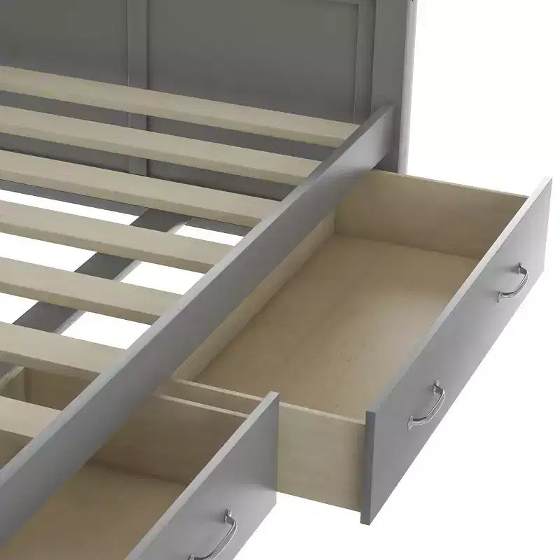 Wooden Twin Daybed with 2 Storage Drawers, Modern and Rustic Casual Style Daybed Frame for Bedroom Living Room Guest Room