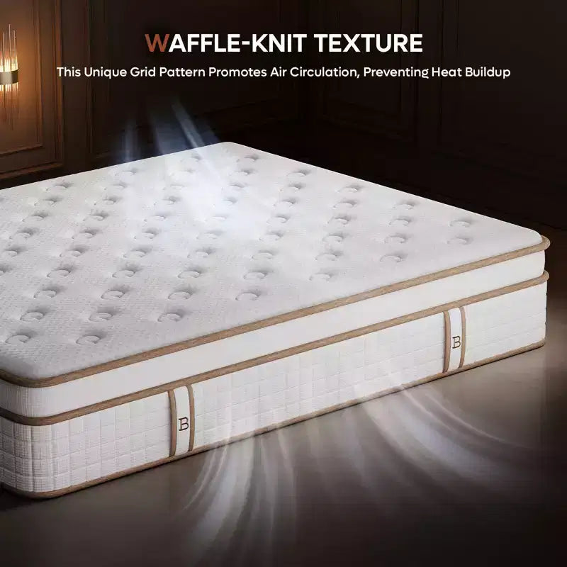 10 inch Queen Size Tencel Medium Hybrid Mattress, Plush Layer and Cooling Gel Memory Foam Mattress in a Box