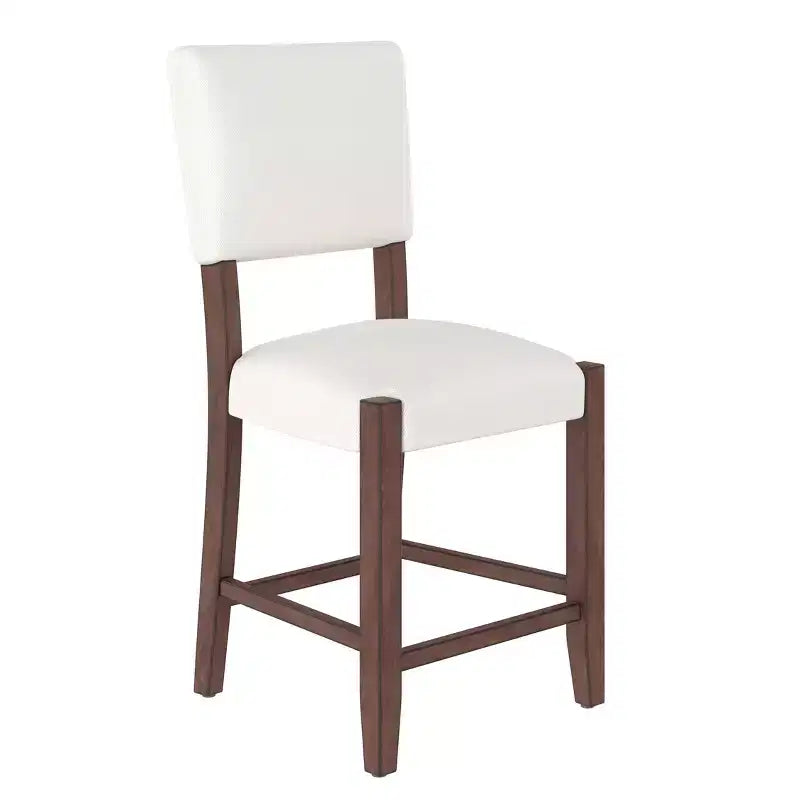 3/5-Piece Counter Height Dining Table Set, Faux Marble Table & Upholstered Chairs with Rubber Wood Legs, Brown - ModernLuxe