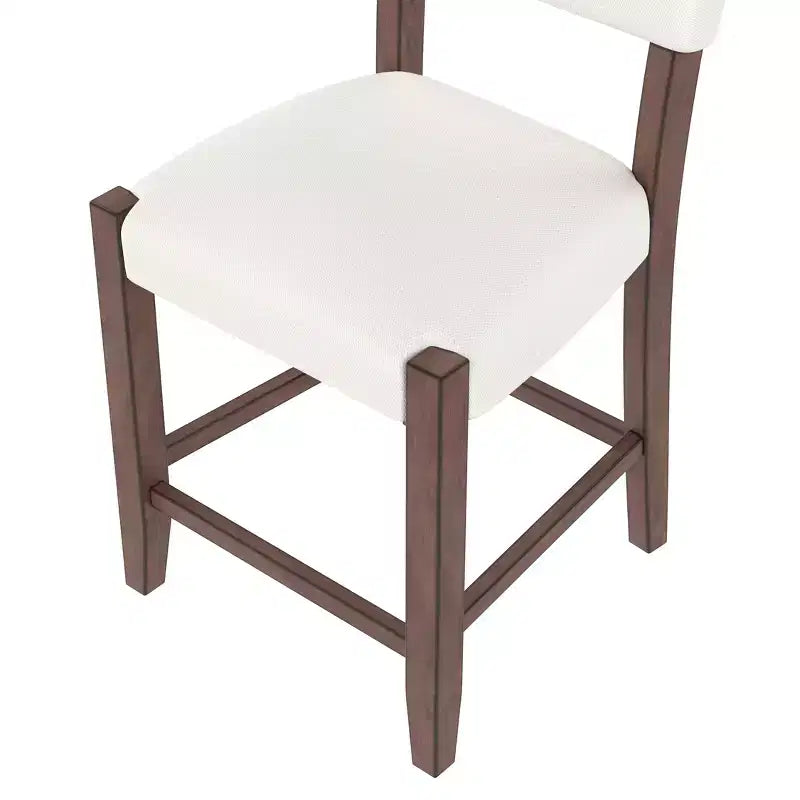 3/5-Piece Counter Height Dining Table Set, Faux Marble Table & Upholstered Chairs with Rubber Wood Legs, Brown - ModernLuxe