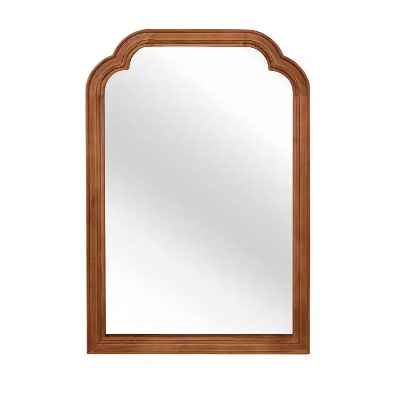 PexFix Miroir décoratif cadre en bois massif à coins arrondis 50,8 x 76,2 cm Miroir mural moderne de style ferme pour chambre, salle de bain, salon, entrée Marron