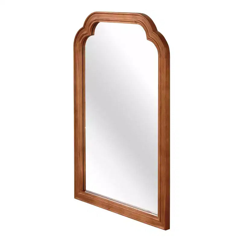 PexFix Miroir décoratif cadre en bois massif à coins arrondis 50,8 x 76,2 cm Miroir mural moderne de style ferme pour chambre, salle de bain, salon, entrée Marron