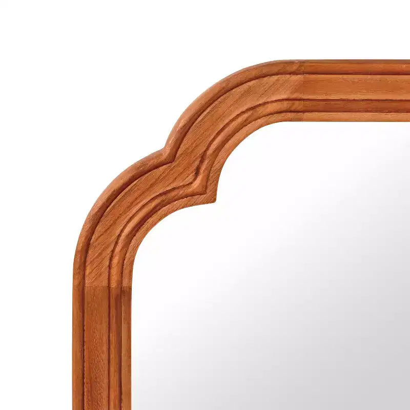 PexFix Miroir décoratif cadre en bois massif à coins arrondis 50,8 x 76,2 cm Miroir mural moderne de style ferme pour chambre, salle de bain, salon, entrée Marron
