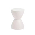 HomeRoots 17 White Heavy Duty Plastic Round Pedestal End Table