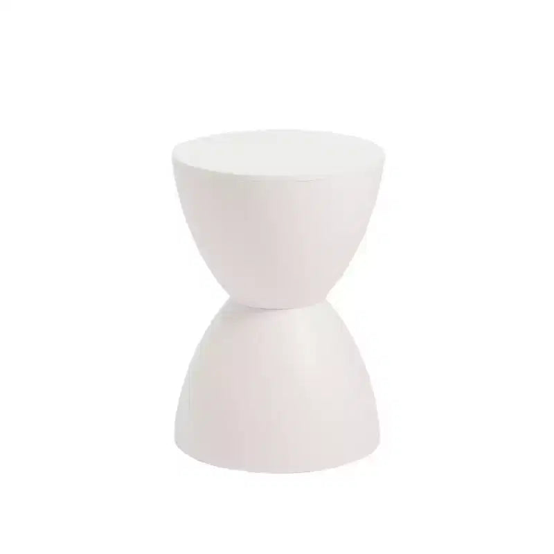 HomeRoots 17 White Heavy Duty Plastic Round Pedestal End Table