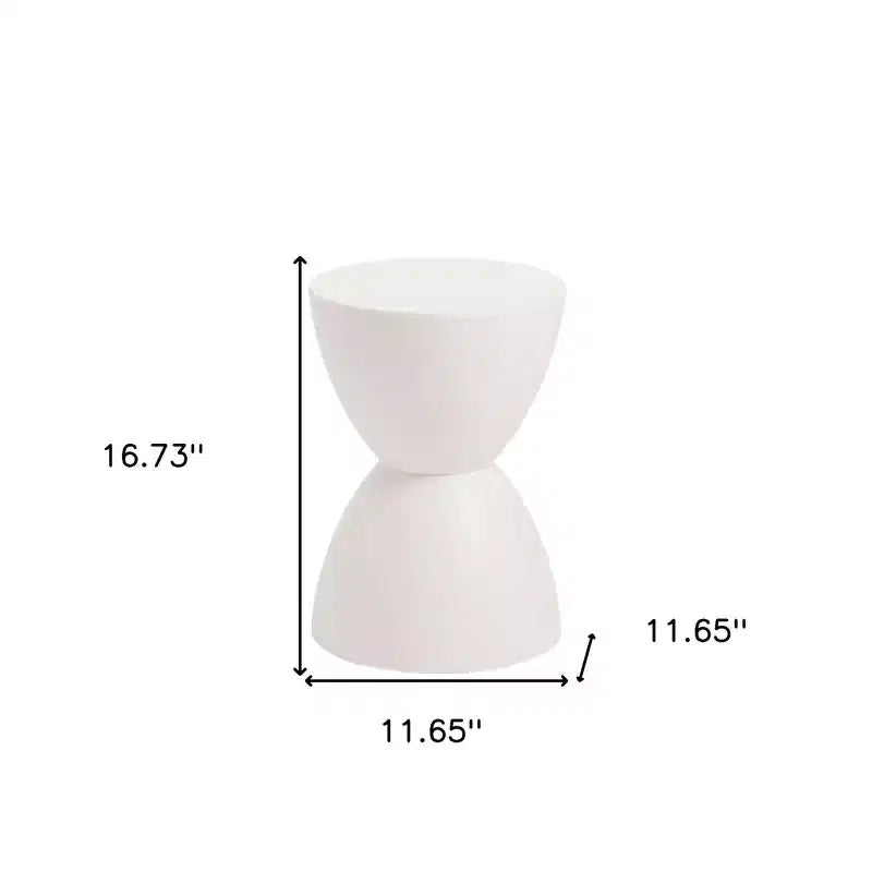 HomeRoots 17 White Heavy Duty Plastic Round Pedestal End Table