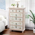 VINGLI Dresser Wood Chest of Drawers for Bedroom, Tall Dresser 6 Drawer Chest Boho, Wooden Dressers