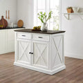 HomeStock 36 in.H Metal Kitchen Islands with 2 Doors and 2 Shelves