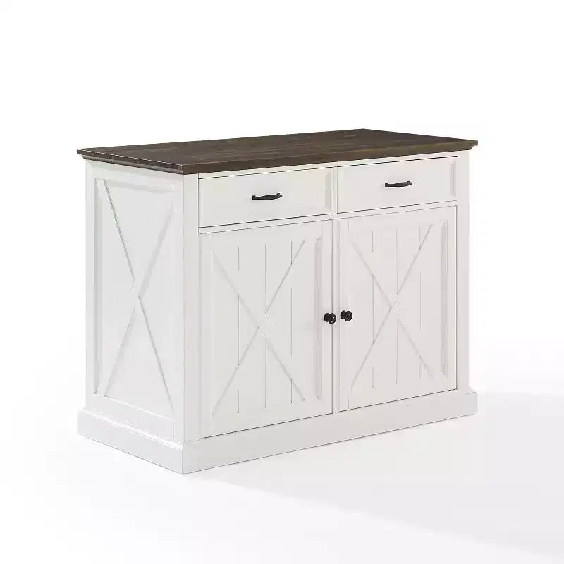 HomeStock Îlots de cuisine en métal de 91 cm de haut avec 2 portes et 2 étagères