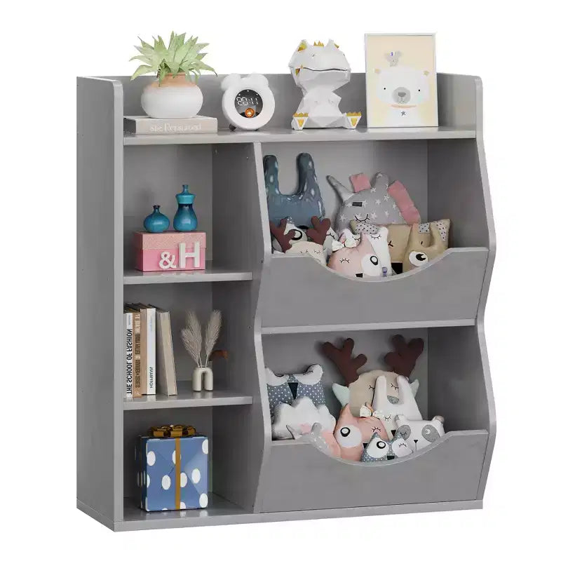 Kids Bookshelf, Storage Organizer, 3-Tier Toddler Bookcase, 5 Cube Double Side Storage Display Cabinet for Kids Room, Bedroom, Kindergarten