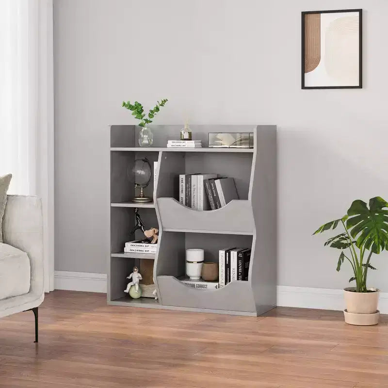 Kids Bookshelf, Storage Organizer, 3-Tier Toddler Bookcase, 5 Cube Double Side Storage Display Cabinet for Kids Room, Bedroom, Kindergarten