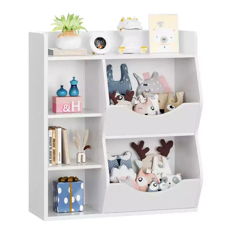 Kids Bookshelf, Storage Organizer, 3-Tier Toddler Bookcase, 5 Cube Double Side Storage Display Cabinet for Kids Room, Bedroom, Kindergarten
