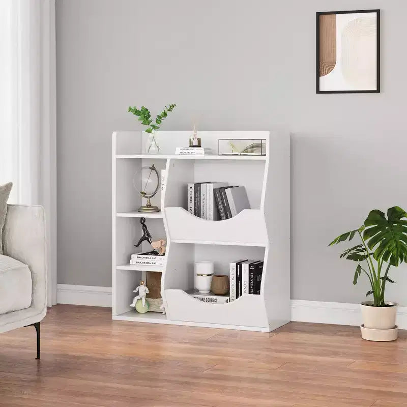 Kids Bookshelf, Storage Organizer, 3-Tier Toddler Bookcase, 5 Cube Double Side Storage Display Cabinet for Kids Room, Bedroom, Kindergarten