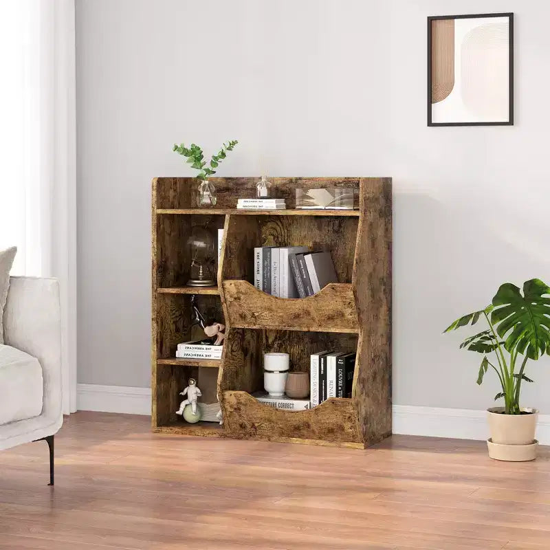 Kids Bookshelf, Storage Organizer, 3-Tier Toddler Bookcase, 5 Cube Double Side Storage Display Cabinet for Kids Room, Bedroom, Kindergarten