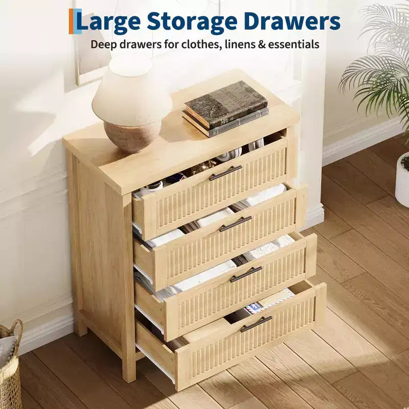 Bedroom chest of drawers with recessed design, featuring wardrobe storage cabinets and clothing storage compartments. Suitable for bedrooms
