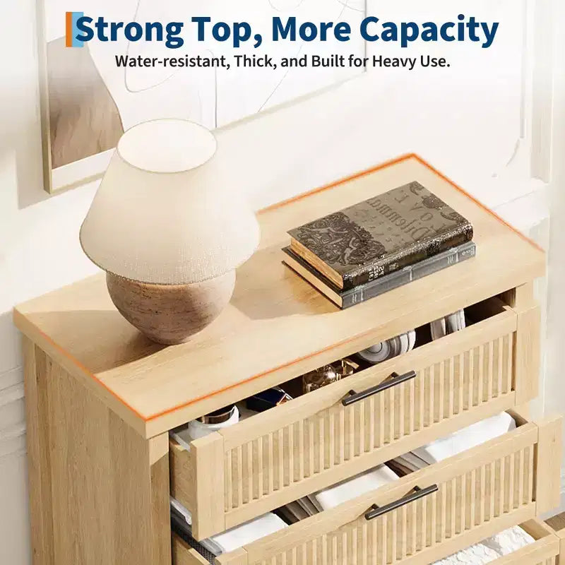 Bedroom chest of drawers with recessed design, featuring wardrobe storage cabinets and clothing storage compartments. Suitable for bedrooms
