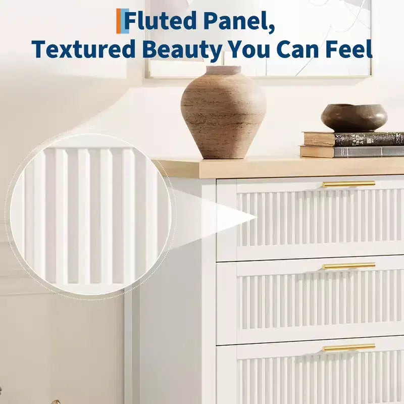 Bedroom chest of drawers with recessed design, featuring wardrobe storage cabinets and clothing storage compartments. Suitable for bedrooms