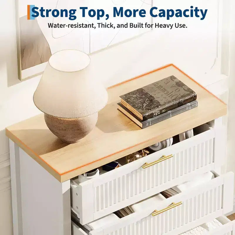 Bedroom chest of drawers with recessed design, featuring wardrobe storage cabinets and clothing storage compartments. Suitable for bedrooms