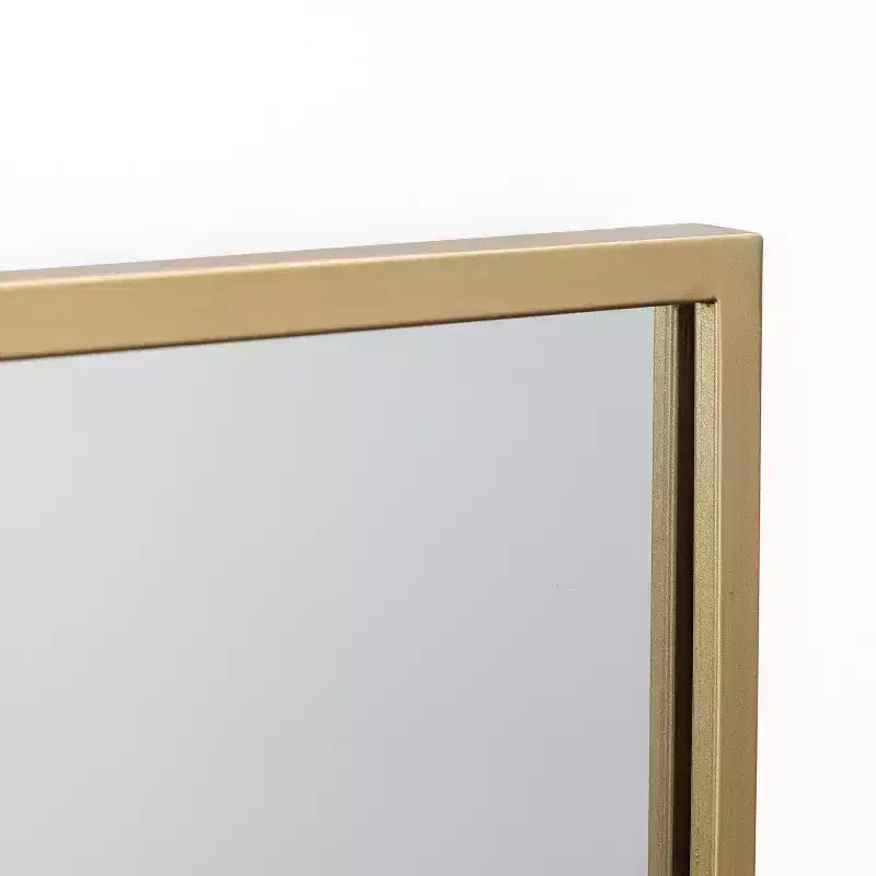 Miroir mural rectangulaire LuxenHome 32L x 21.5W Grand miroir mural décoratif moderne à cadre métallique doré