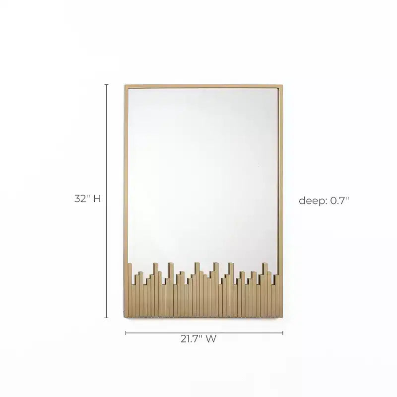 Miroir mural rectangulaire LuxenHome 32L x 21.5W Grand miroir mural décoratif moderne à cadre métallique doré